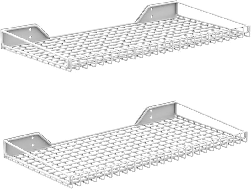 WALMANN 2 Pack Garage Wall Shelf, 23.5" x 12" Wall-Mounted Storage Shelves for Garage, Closet, Laundry Room, Heavy Duty Floating Shelving, Holds Up to 65 lbs(White) - Image 1